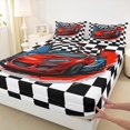 thumbnail image 3 of Homewish Racing Car Twin Sheet Sets,Classic Checkered Twin Fitted Sheet,Extreme Sport Game Flat Sheet For Boy Teens,Uxury Bedroom Decor,3 Pieces, 3 of 7