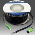 thumbnail image 1 of GHSDFBB Câble Internet à Fibre Optique Blindé SC/APC à SC/APC de 50 Mètres pour Extérieur avec Kit de Tirage, Câble de Patch Fibre Mode Unique à Faible Friction, SIMPLEX, Compatible 9/125um, OS1/OS2, LSZH Noir, 1 of 7