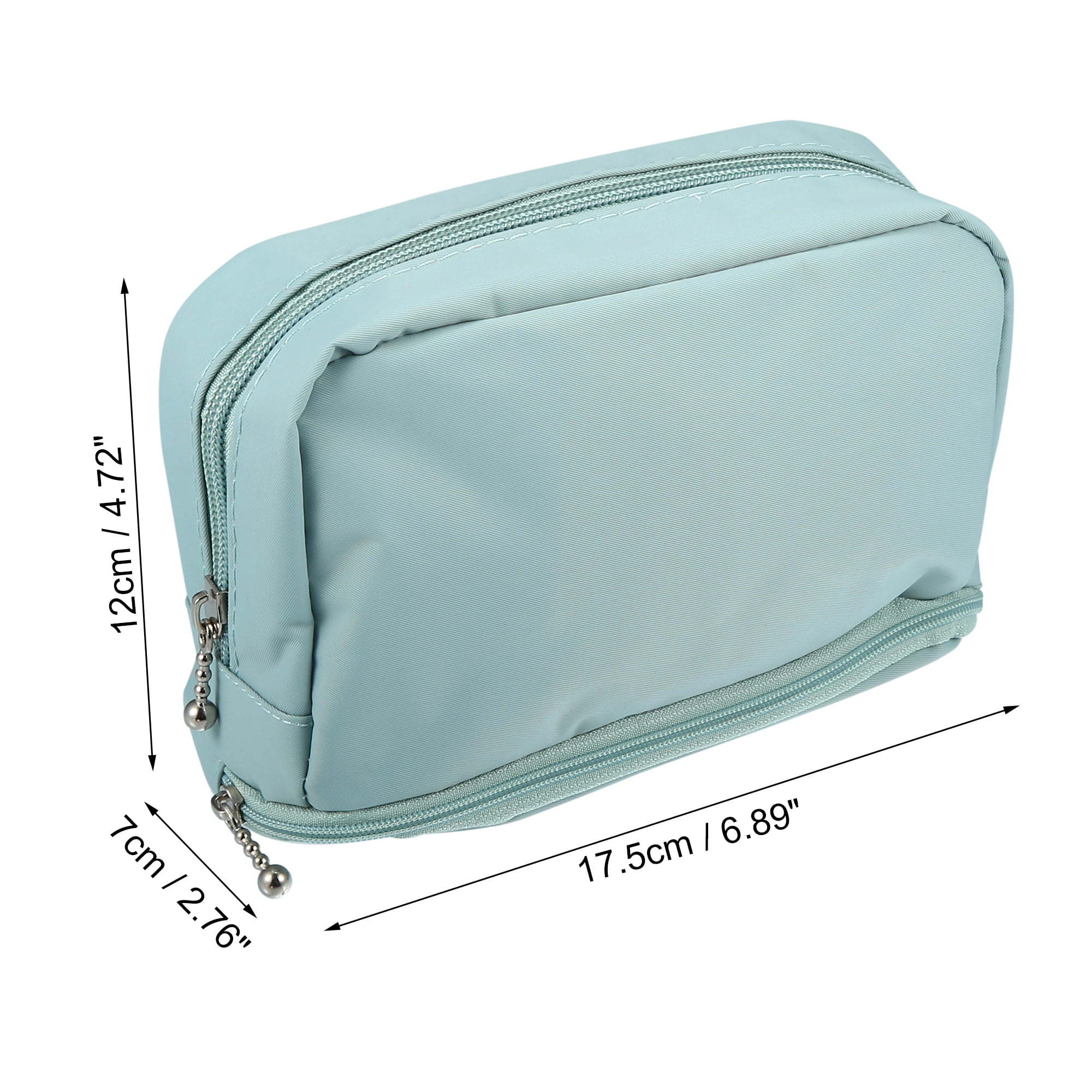 Unique Bargains Floral Makeup Bag Zipper Flower Cosmetic Pouch Blue