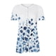 thumbnail image 4 of TaTaai Women's Casual Printed Top, Breathable Cotton, Relaxed Fit, Short Sleeve V-Neck, Button Ruching Detail, Pullover, Daily Holiday Outings Spring Summer Solid Hues Gift, 4 of 5