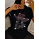 thumbnail image 1 of Women's Western Cowgirl Graphic T-Shirt, 100% Cotton Knit Fabric, Crew Neck Short Sleeve Casual Top,Camisetas para mujer, lindas camisetas con estampado gráfico, de manga corta, estilo casual, para ve, 1 of 7