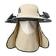 thumbnail image 5 of Sombrero para el sol con 2 ventiladores solares, recargable por USB y con solapa para el cuello, ala ancha para hombre Caqui, 5 of 9