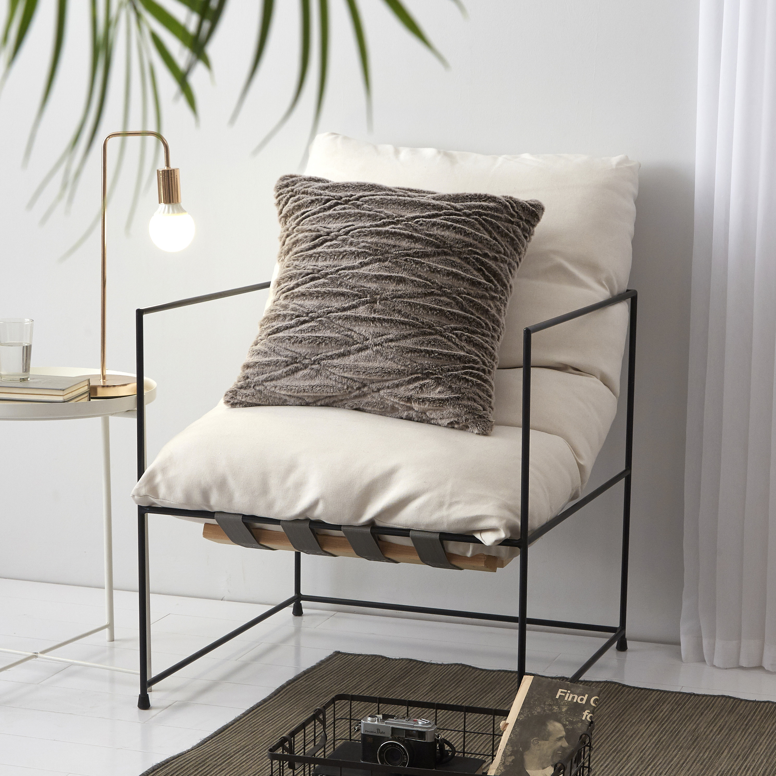 Better Homes & Gardens Diamond Ruched Faux Fur Decorative Pillow, 20 in x 20 in