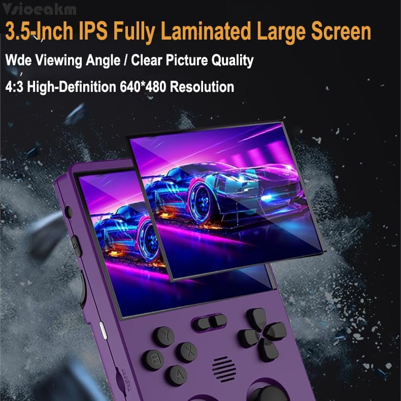 XU10 Handheld Game Machine Portable Retro Nostalgic Arcade Open Source PSP Analog Game Machine Handle (Purple)