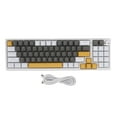 thumbnail image 2 of Mechanical Keyboard, Blue Switch Ergonomic USB Wired Gaming Keyboard  for PC Yellow White Gray, 2 of 7