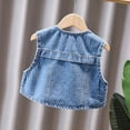 thumbnail image 5 of Edvintorg 18M-14Y Kids Jackets Girls 2026 Cute Embroidery Sleeveless Casual Denim Vest with Button Spring Fall Lightweight Jean Vest, 5 of 5