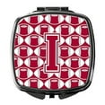 thumbnail image 2 of Carolines Treasures CJ1065-ISCM Letter I Football Crimson, Grey & White Compact Mirror, 2 of 2