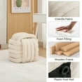 thumbnail image 4 of Timbernest Small Ottoman Foot Rest, Modern Stylish Chenille Foot Stool, Knot Design Makeup Stool, Beige, 4 of 8