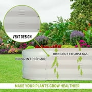 Raised Garden Bed Galvanized Metal Planter Box, 67D x 20W x10H, 7 cu. ft. White