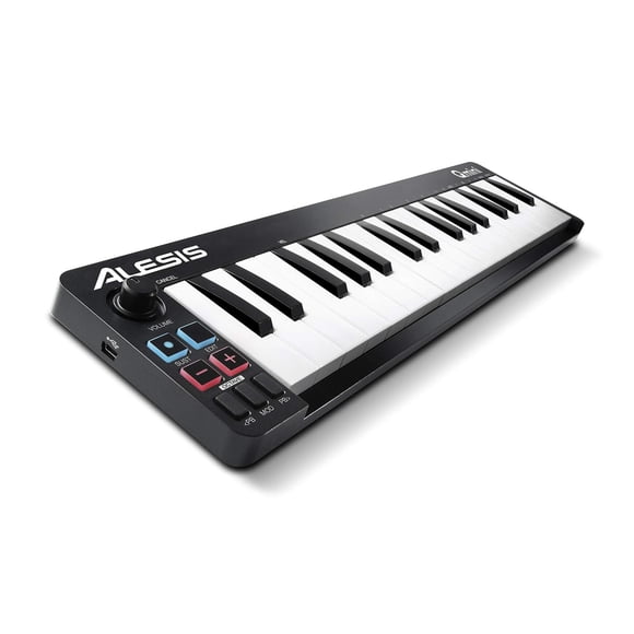 Alesis Qmini - Teclado controlador MIDI USB portátil de 32 teclas de acción sintetizador sensibles a
