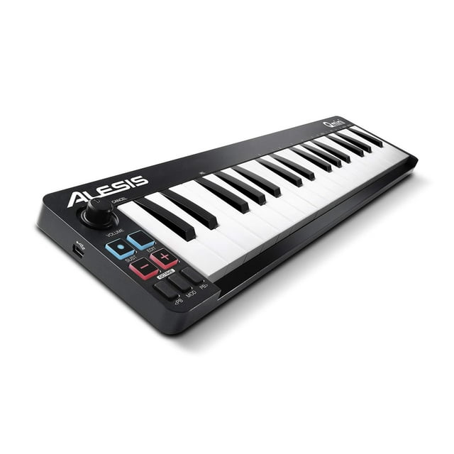 Alesis Qmini - Teclado controlador MIDI USB portátil de 32 teclas de acción sintetizador sensibles a