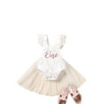 thumbnail image 2 of Kiapeise Baby Girls One-Piece Romper Lace Tutu Dress with One Letter Print, 2 of 7