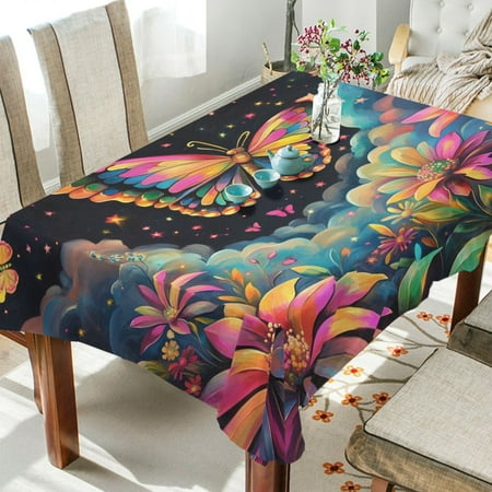 

BZSMCE Square Tablecloth Garden Of Dreams Pattern Tableclothes