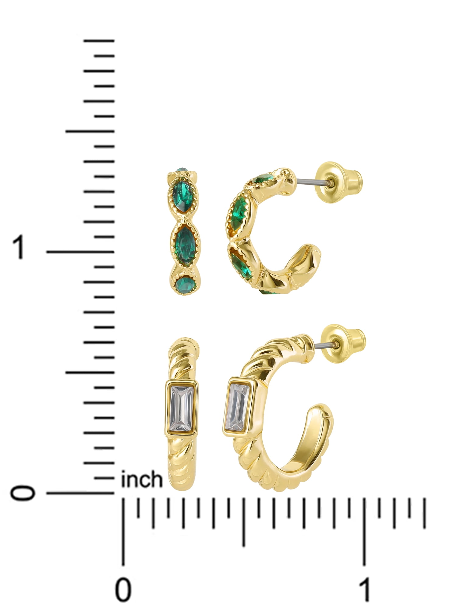 Celebrity Pink Women's Cry Accent Hoop Earring Set, 2 Pairs