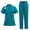 Green, variant on Women Scrub Sets 2 Pieces Solid Hand Wash Short Sleeve Top and Long Pants Nurse's Outfit Set with Pocket