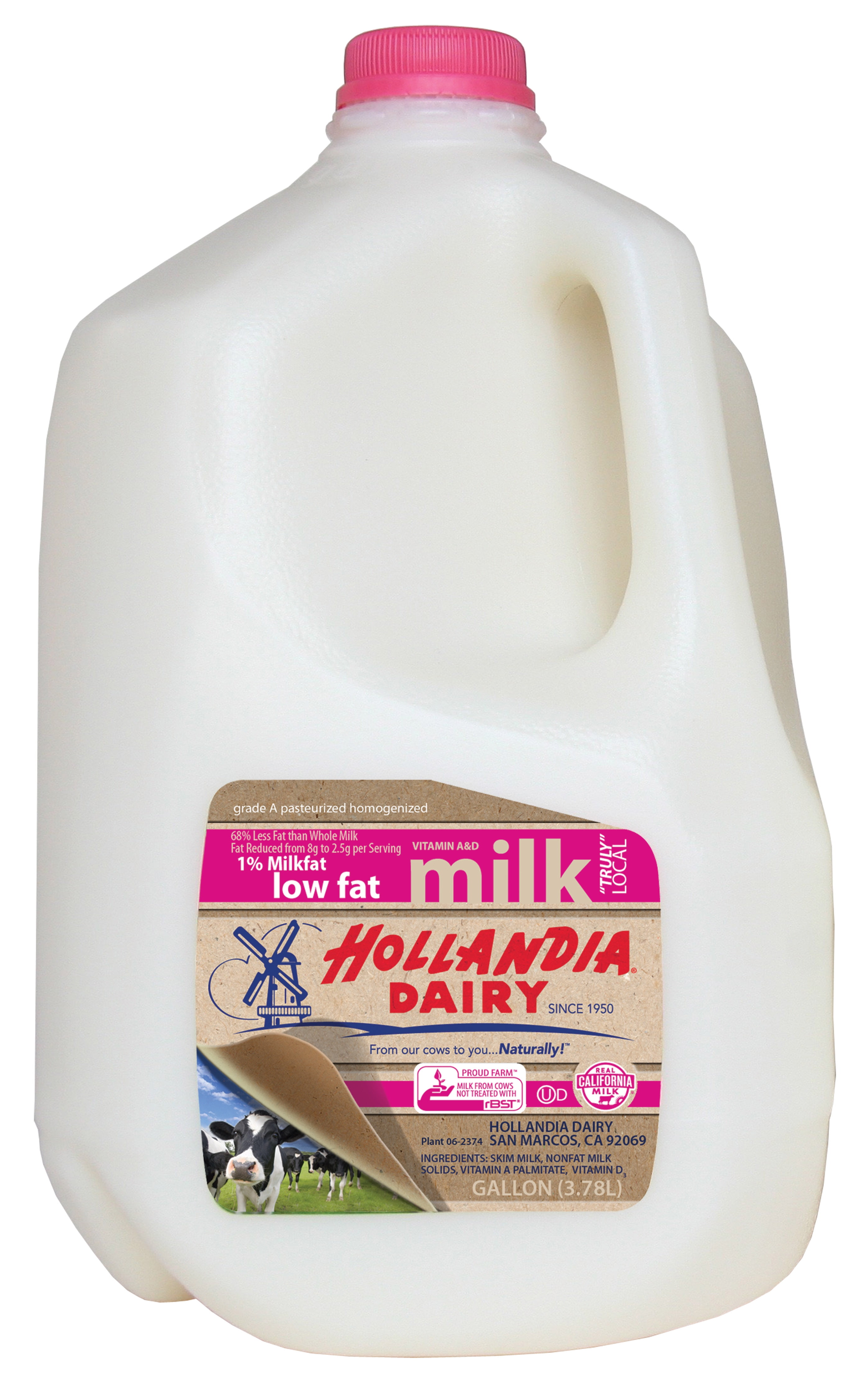 Hollandia Dairy 1 Milkfat LowFat Milk, 1 Gallon