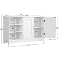 thumbnail image 5 of Pedestal Sink Storage Cabinet with 2 Doors and 3 Open Shelves, Under Sink Cabinet, Bathroom Sink Cabinet with U-Shape, White, 5 of 6
