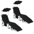 thumbnail image 1 of Gymax Set of 2 Foldable Lounge Chair Adjustable Outdoor Beach Patio Recliner W/ Sun Shade, 1 of 10