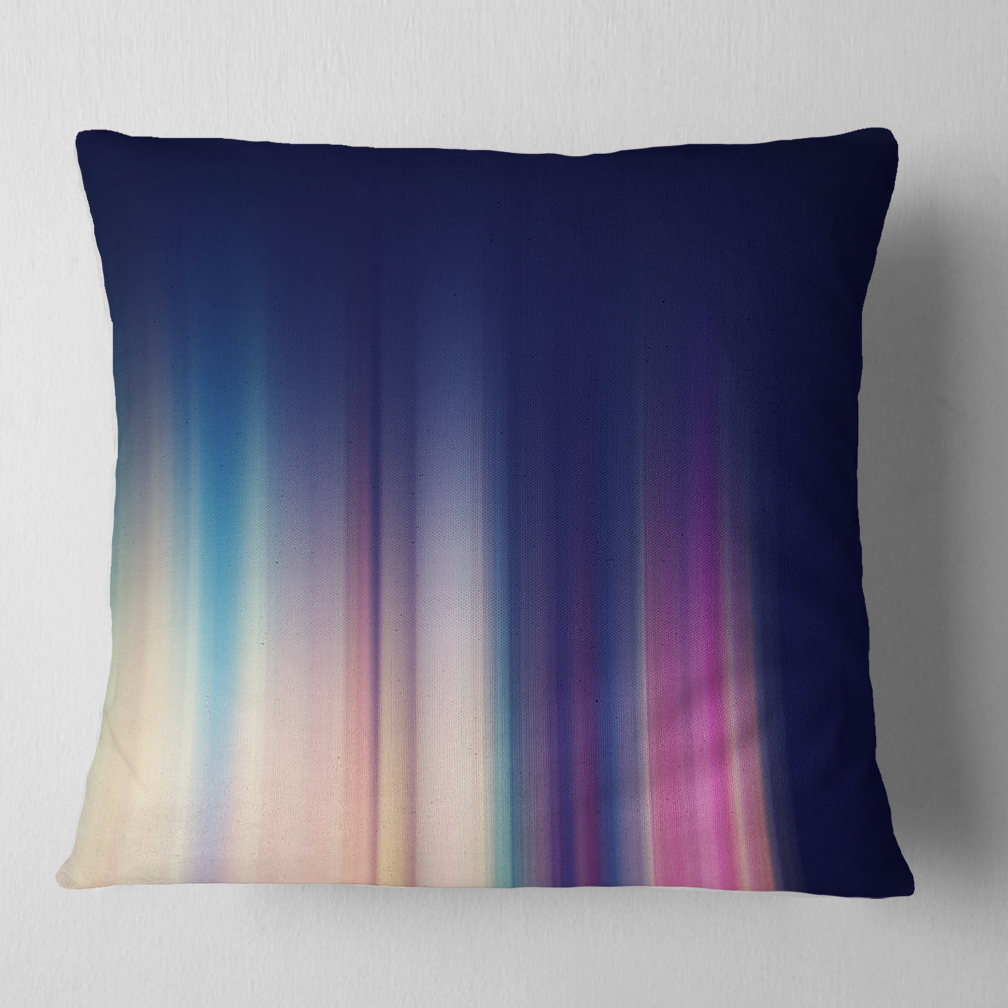 Designart Neon Blue Abstract Lines - Abstract Throw Pillow - 16x16