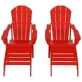 thumbnail image 4 of Polytrends  Laguna Hdpe All Weather Outdoor Patio Foldable Adirondack Chairs With Ottomans (5-Piece Set) Red, 4 of 5