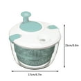thumbnail image 2 of 5 Quarts Vegetable Spinners Salad Dryer | Hand-Crank Kitchen Basket for Washing & Drying Green | Non-Slip Base with Transparent Bowl Designs, 2 of 3