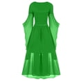 thumbnail image 3 of Women Off Shoulder Lace Up Gothic Dress with Lace Butterfly Sleeves and Solid Color Design for Halloween Cosplay Party, 3 of 5