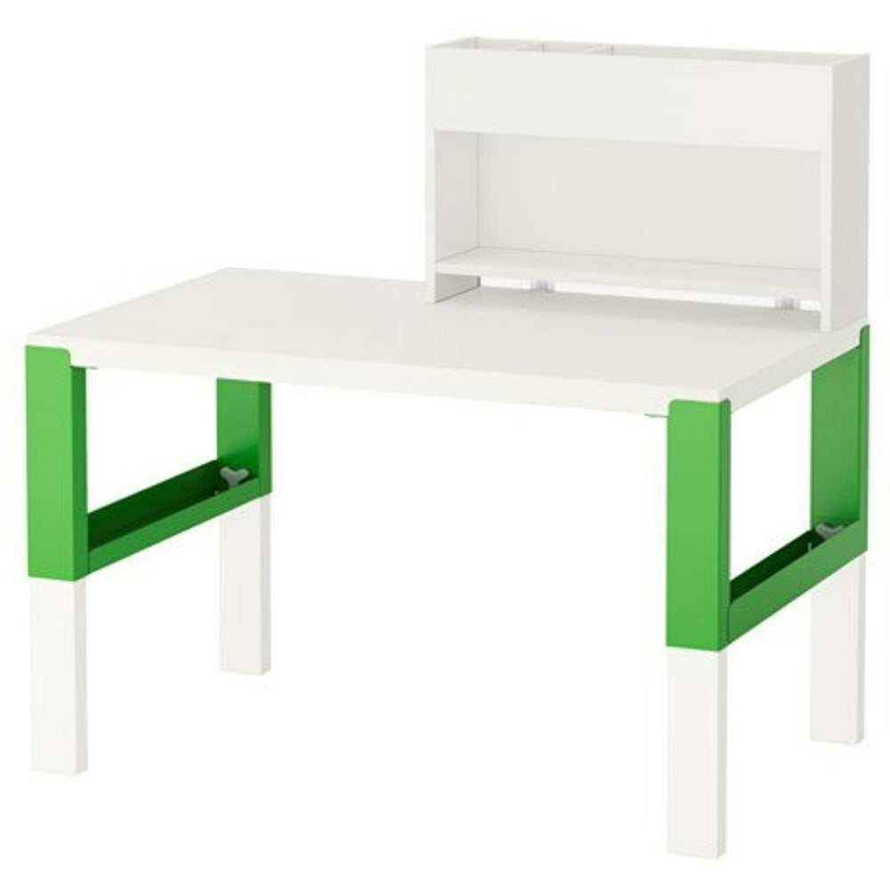 Ikea Desk with addon unit, white, green 20204.82629.2230