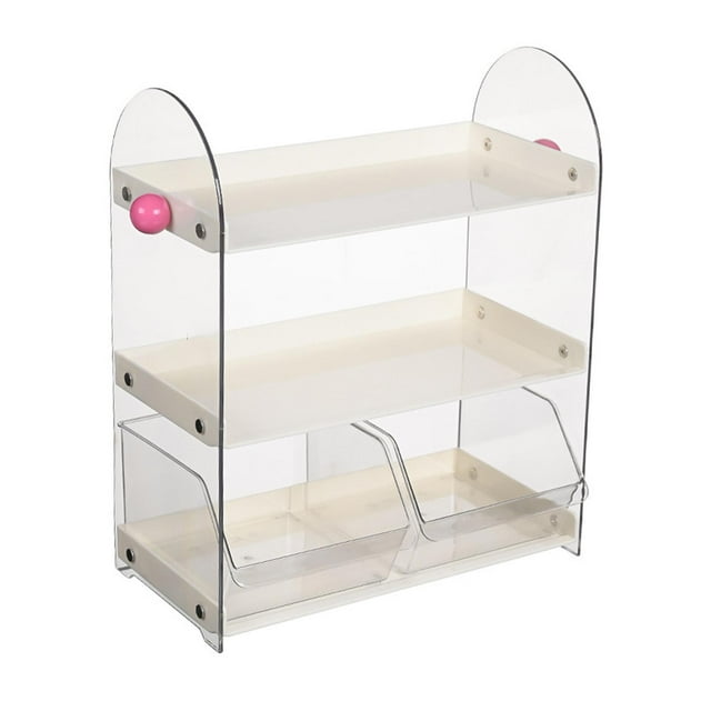 Luzkey Coffee Cup Rack Clear Countertop Organizer for Hotel Kitchen Pantry Tabletop White