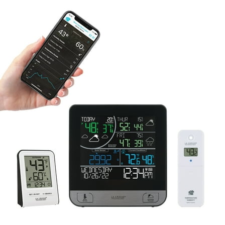 La Crosse Technology C74443-INT Wireless Wi-Fi Multi-Day Forecast Station with Bonus Station
