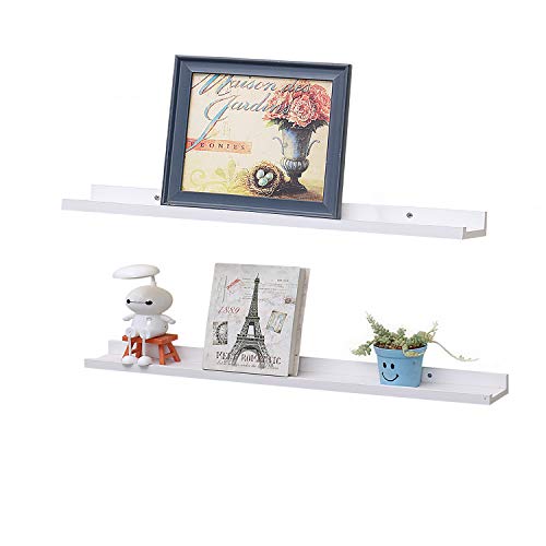 Set of 2 Picture Ledge Floating Frame Shelves Wall Shelf Mounted for
