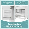 thumbnail image 5 of 30" Bathroom Vanity with Sink Combo, Modern Bathroom Storage Cabinet with 3 Drawers and 1 Soft Closing Door, Freestanding Solid Wood Bathroom Vanities, White, 5 of 9