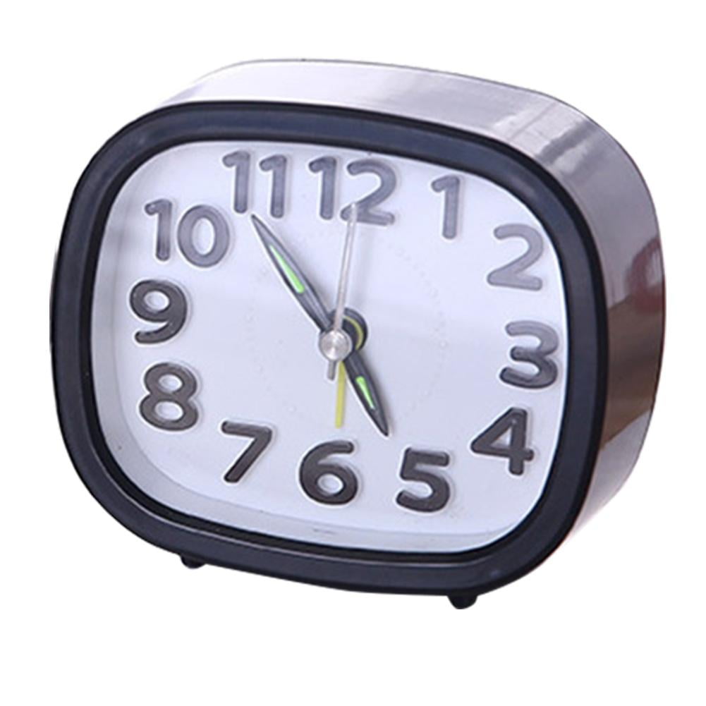 Mgaxyff 1Pc Mini Simple Alarm Clock Table Silent Desktop Clocks for