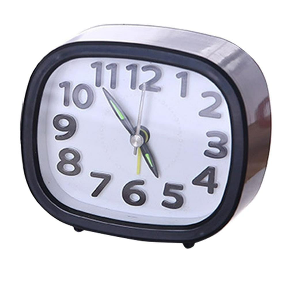 Mgaxyff 1Pc Mini Simple Alarm Clock Table Silent Desktop Clocks for