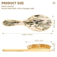 thumbnail image 3 of Wood Paddle Brush with Cushion & Round Hair Brush Lily Motifs Pattern Detangling Brush for All Hair Types, 3 of 7