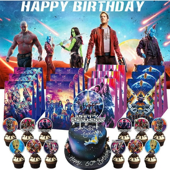 Guardians of the Galaxy Party Favor Bags Goodie Treat Candy Supplies Decorations Birthday Cake Topper Backdrop Banner