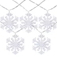thumbnail image 2 of Northlight 10 B/O White Snowflake Led White Christmas Lights 4.5 Ft Clear Wire, 2 of 6