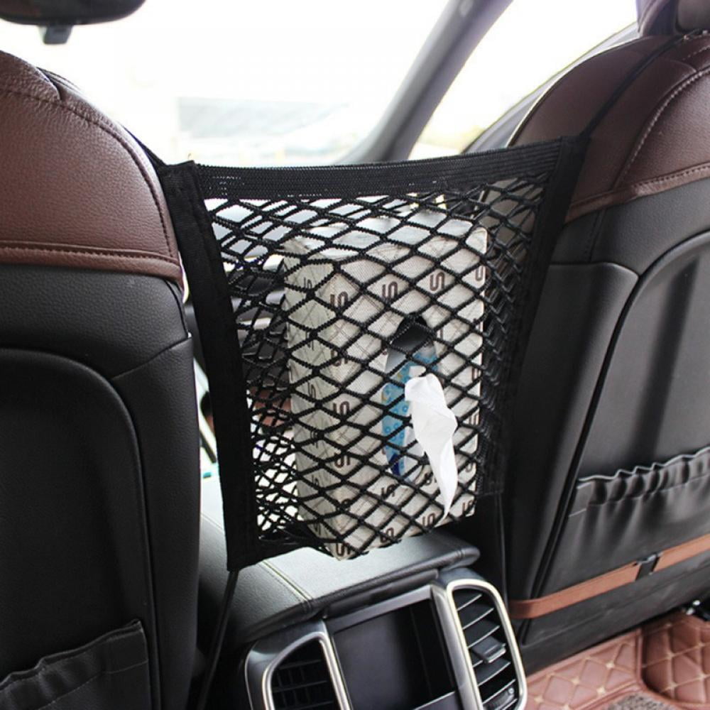 2-Layer Universal Car Seat Storage Mesh Organizer Cargo Net Hook Pouch Holder 