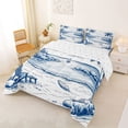 thumbnail image 2 of jejeloiu Coastal Sketch Beach Full Size Comforter Sets,Palm Chair Seascape Bedding Comforter Set For Boys,Blue White,Reversible,3 Pieces,1 Comforter and 2 Pillowcases, 2 of 7