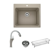 Blanco KFA-401926 Liven Laundry Sink with Pull-Down Faucet, Basket and Strainer in Truffle