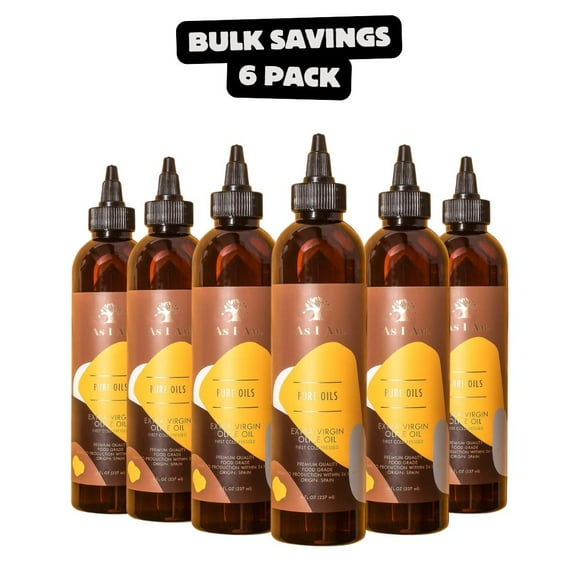 6 Pack - AS I AM Pure Oils Extra Virgin Olive Oil (8oz)