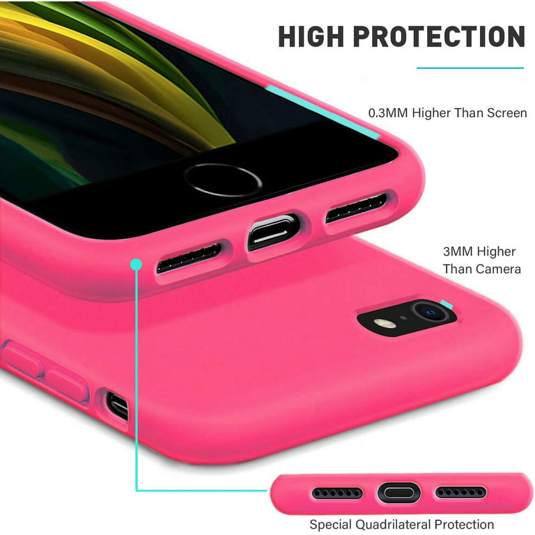 Silicone Case iPhone 7 8 SE 2022 Color Rosa Flúor - iPhone Store Cordoba