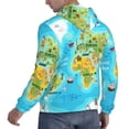 thumbnail image 6 of Kdxio World Map With Animals Landmarks Print Mens Casual Hooded Collar Drawstring Hoodies Pullover Sweatshirts Casual Long Sleeve Shirts-4X-Large, 6 of 7