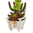 thumbnail image 2 of Nearly Natural Phalaenopsis Orchid & Succulent Artificial Arrangement in Chair Planter, 2 of 2