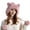 Pink, variant on EnJoCho Unisex Windproof Fleece Beanie Cute Pullover Hat With Wool Thickening Hairball Solid Color Wool Knit Ear Protection Hat Men And Women Thermal Knit Beanie