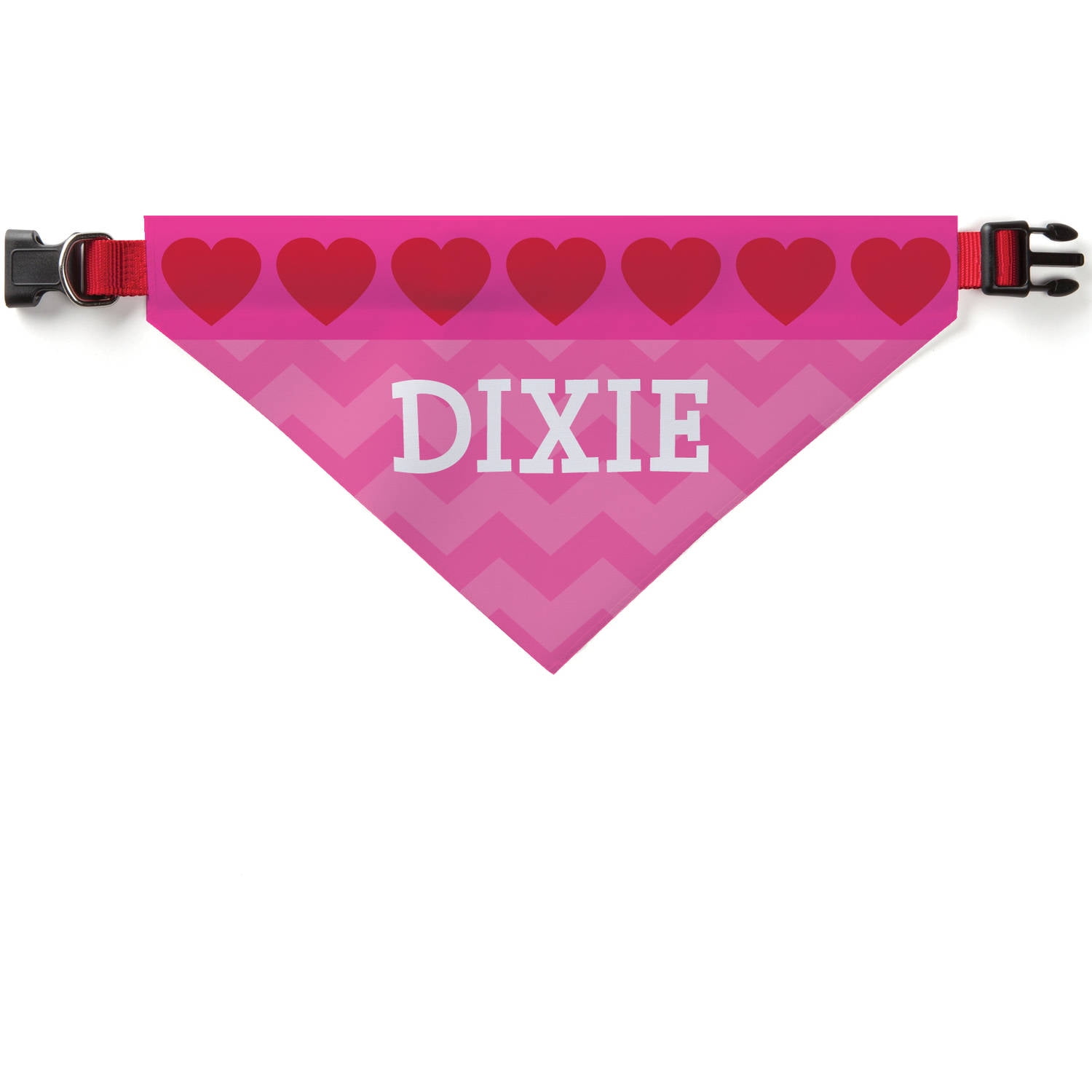 Red Hearts Personalized Dog Bandana Collar Cover