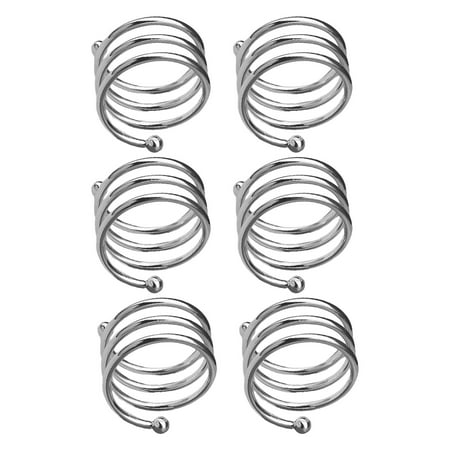 

6Pcs Napkin Holder Serviette Buckles Decoration Metal Iron Event Decor Napkin Holder Wedding Decor for Bar Dinner Wedding Anniversary Hotel Argent