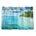 thumbnail image 2 of Ryvnso Summer Beach Half Curtains Sets Tier 2 Panels Short Curtain Rod Pocket 27"W x 24"L, 2 of 7