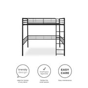 DHP Tommy Full Metal Loft Bed, Black