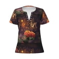 thumbnail image 3 of Naloa Butterfly Sitting on a Flower Print T-Shirts Short Sleeve V Neck Tees for Women Fashion Tops Trendy Lightweight Soft Casual Summer Outfits Clothes, 3 of 5