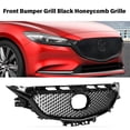 thumbnail image 6 of CROSSDESIGN Front Bumper Grille Grill Black Honeycomb Grille Fit for Mazda 6 Atenza 2017-2019, 6 of 12